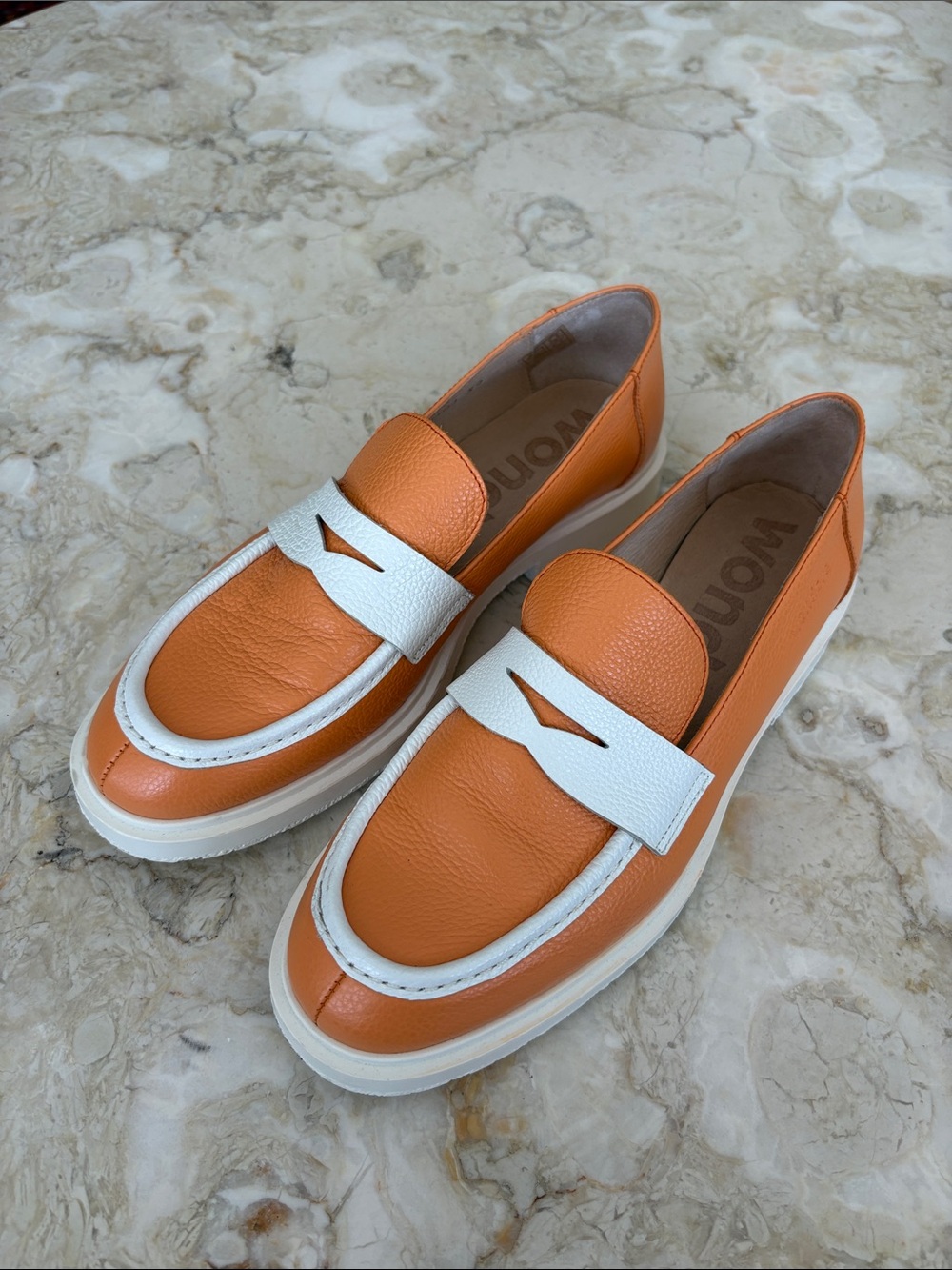 Wonders -9104 Colour-block Leather Slip On Penny Loafers - Made in Spain